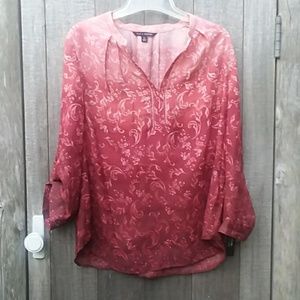 NWT Zac & Rachel | Pink Ombre Patterned Blouse